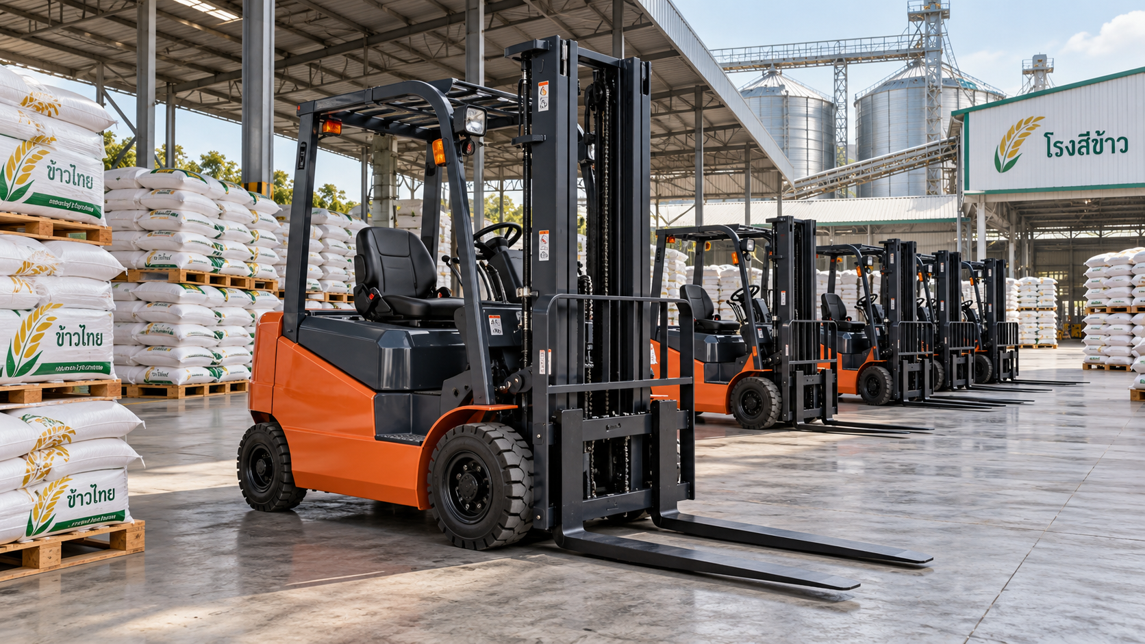SANY Delivers 80 Electric Forklifts to Thai Rice Mills, Setting Regional Company Record