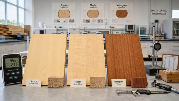 Premium Tonewood Selection: How Grain, Density, and Moisture Shape Guitar Tone
