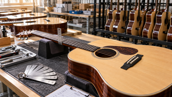 How to evaluate build consistency at an acoustic guitar factory