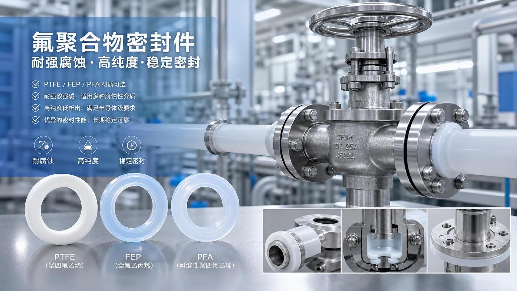 Fluoropolymer Materials Seals Selection Guide: PTFE, FEP, or PFA for Harsh Chemicals?