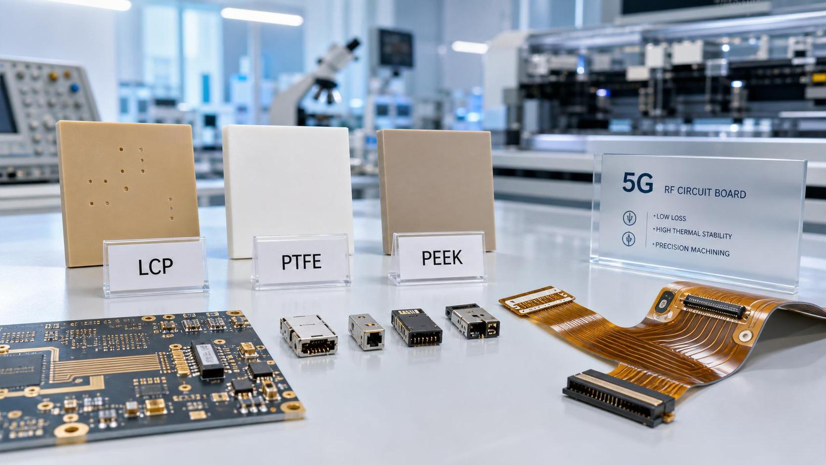 5G Materials for Electronics Manufacturing: How to Compare LCP, PTFE, and PEEK