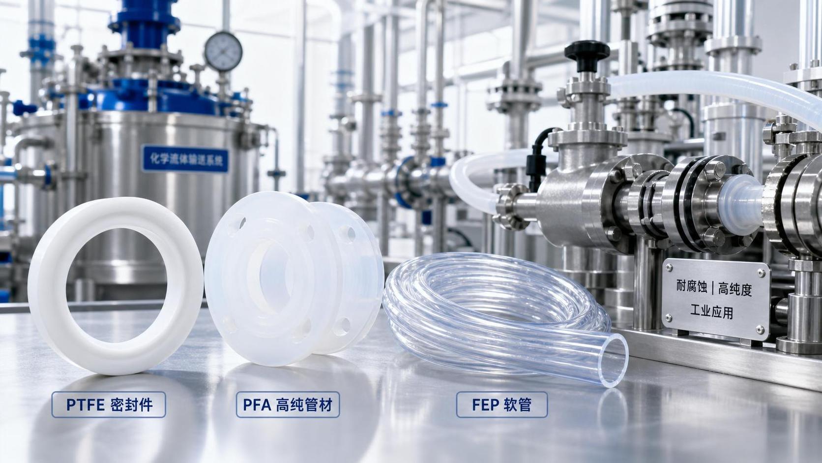 Fluoropolymer Materials for Chemical Processing: PTFE, PFA, and FEP Compared