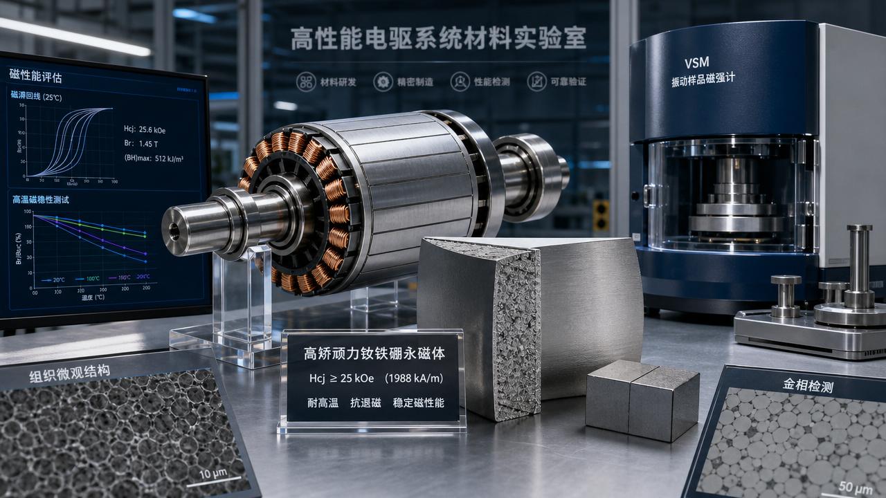 How to Evaluate High-Coercivity Permanent Magnet Materials for EV Motor Design