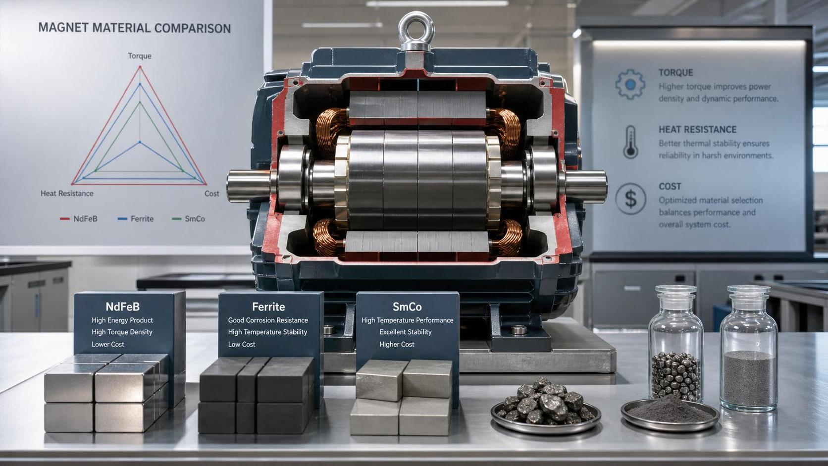 How to Choose Permanent Magnet Motor Materials for Torque, Heat Resistance, and Cost