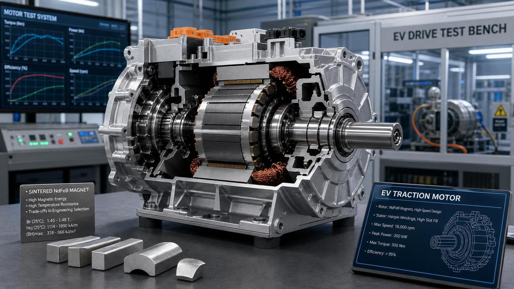 NdFeB Magnets for Traction Motors: Key Specs, Temperature Limits, and Design Trade-Offs
