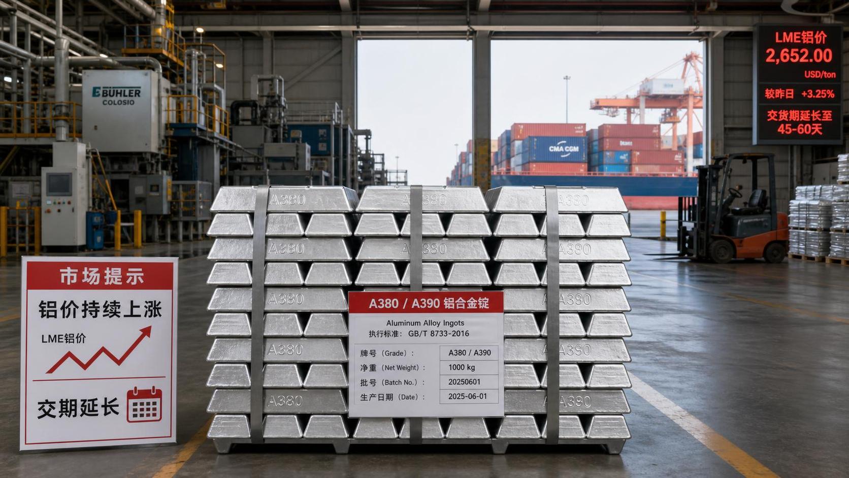 LME Aluminum Jumps 4.2% as Giga-Casting Alloy Lead Times Stretch
