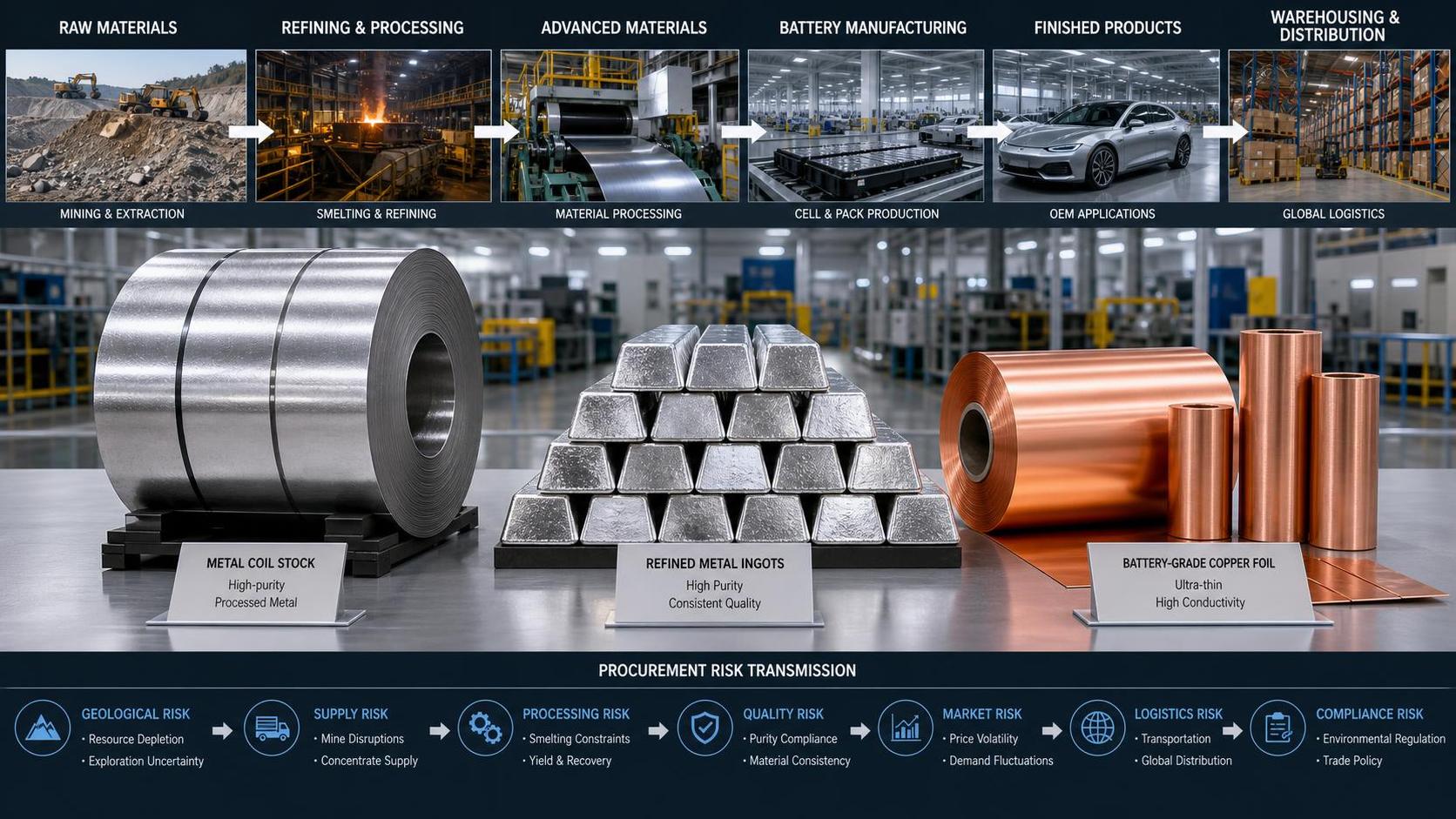 How Material Supply Chains Shift Procurement Risk Across Metals and Battery Materials