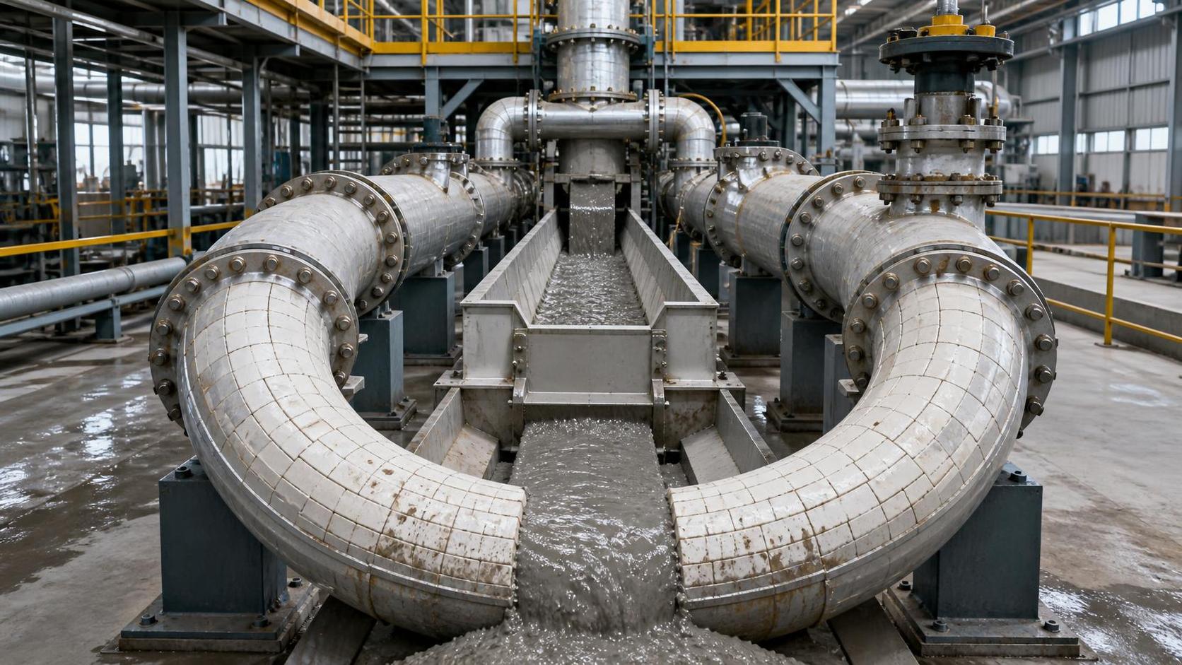 What makes a wear resistant process plant effective against abrasive flow?