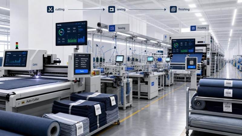 Smart Textile Factories: How to Connect Cutting, Sewing, and Finishing Data