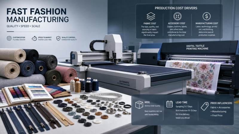 What Drives Fast Fashion Textile Manufacturing Price: MOQ, Lead Time, Fabric, and Trim Costs