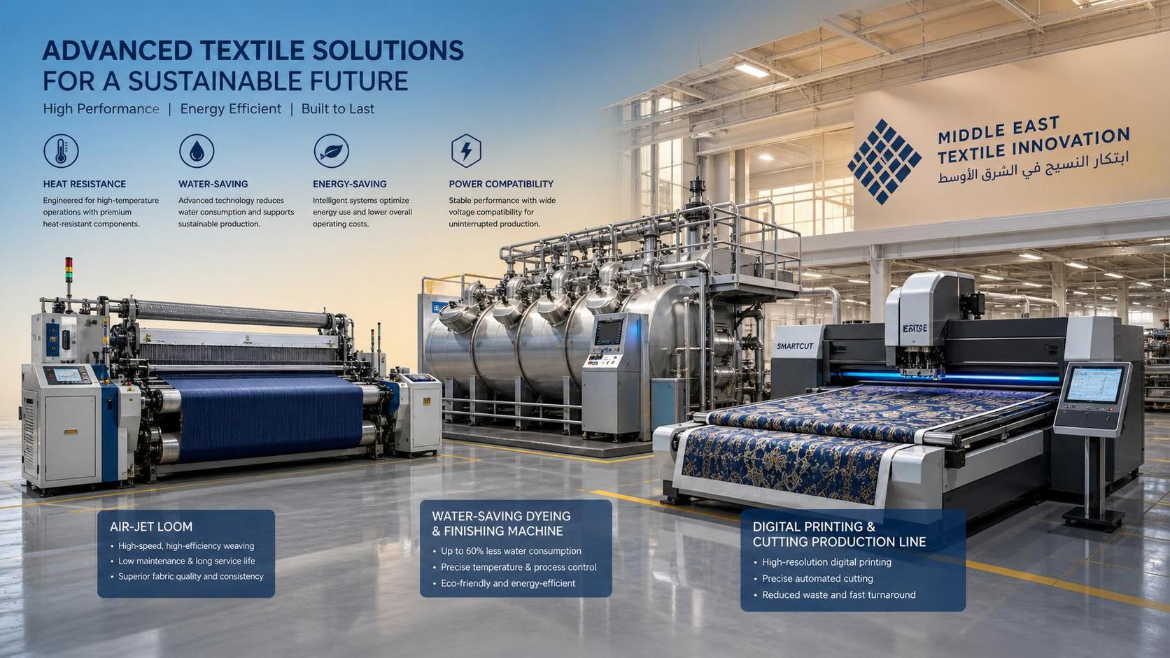 Textile Machinery Guide for the Middle East: How to Match Equipment to Heat, Water, and Power Constraints