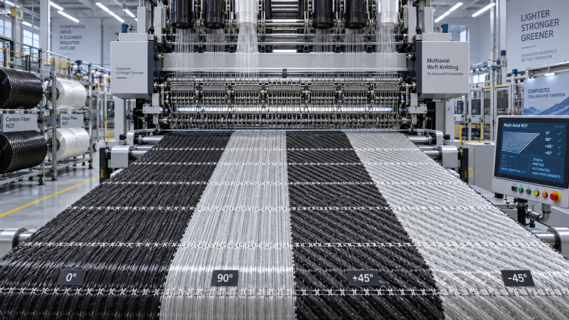 When is multi-axial warp knitting suited to technical fabric production?