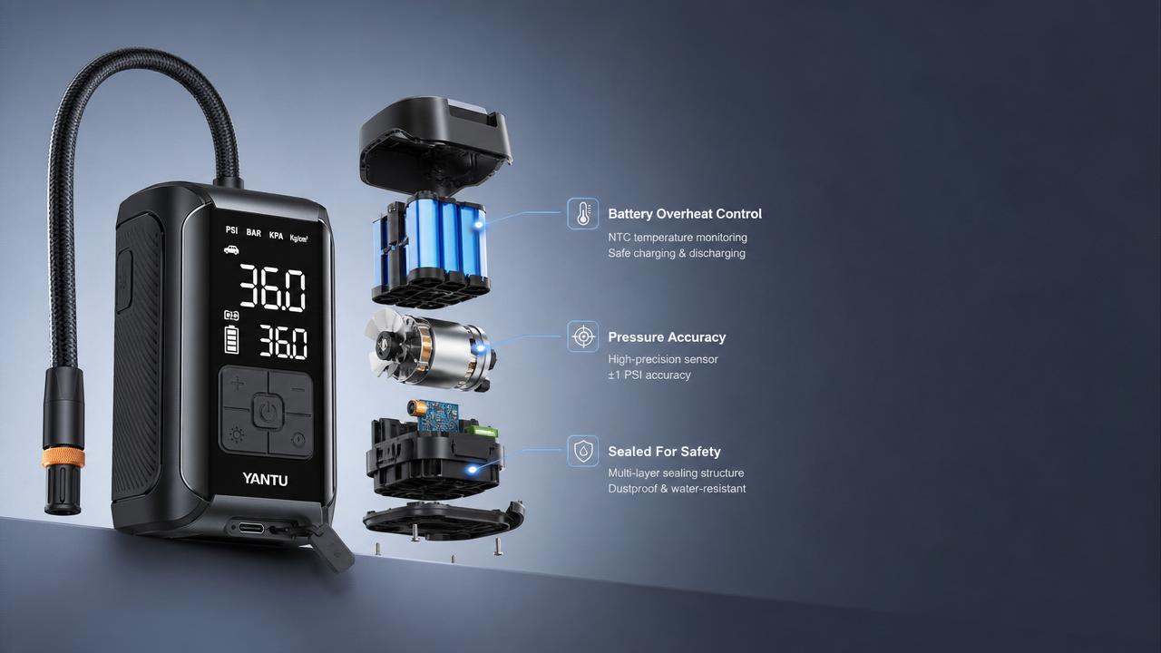 Common Safety Risks in All-in-One Portable Tire Inflator Design