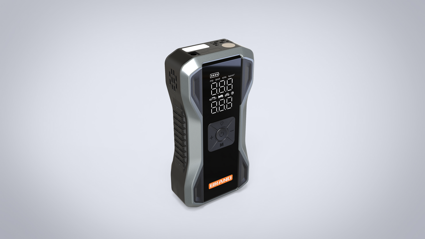 Car Jump Starter Built-in Fast Air Compressor Auto Battery Booster With Digital Display Auto Shut Off Inflator APS-537