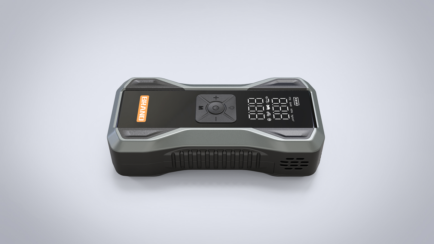 Car Jump Starter Built-in Fast Air Compressor Auto Battery Booster With Digital Display Auto Shut Off Inflator APS-537