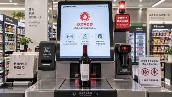 How does smart checkout technology handle age-restricted products?