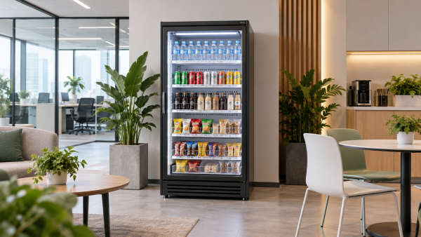 What size small office vending fridge fits a 50-person workplace?