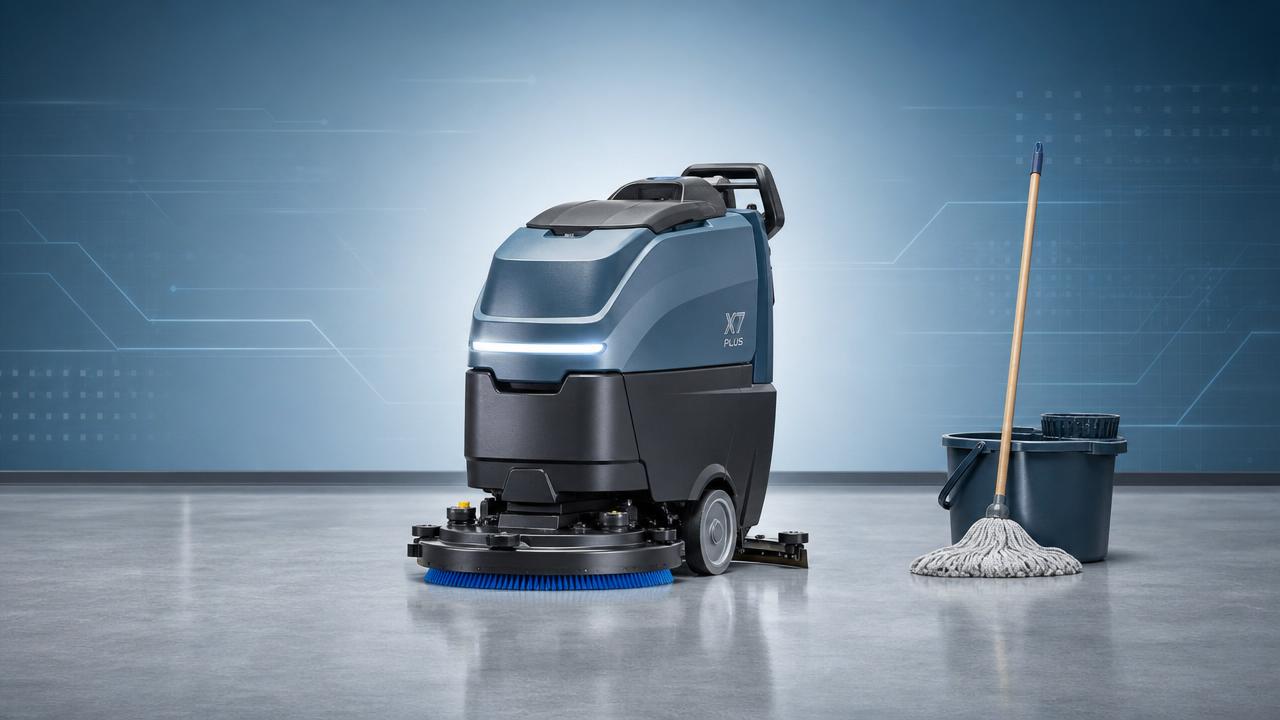 Electric floor scrubbers or manual cleaning for safety