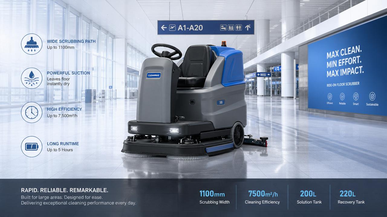 When ride-on scrubbers save labor better than walk-behind