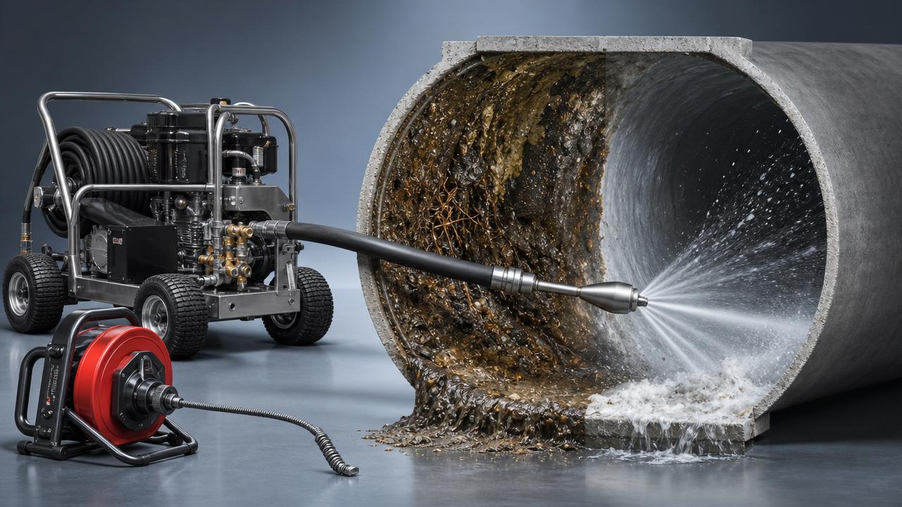 When do high-pressure drainage cleaners beat electric augers?