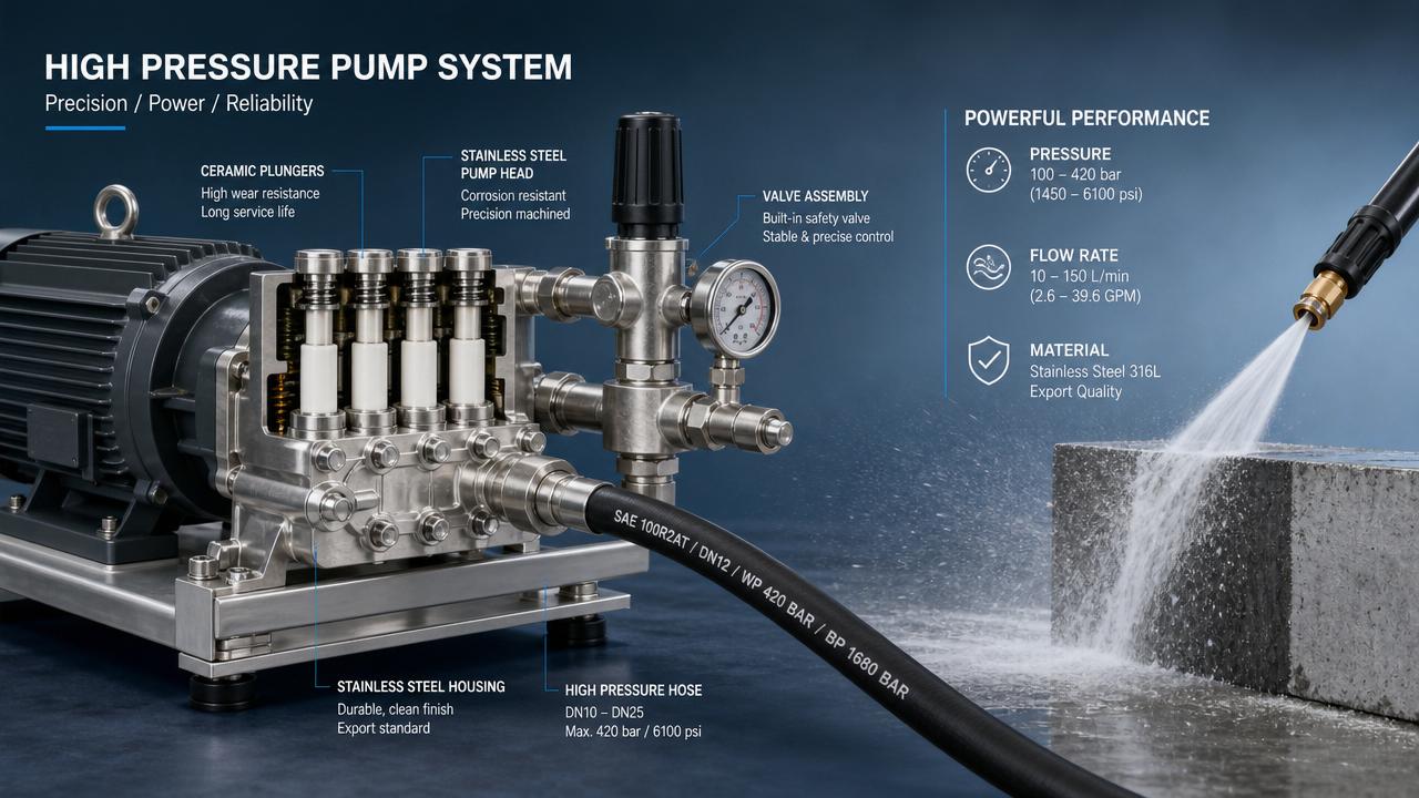 High-Pressure Pumps Explained: Key Pressure, Flow, and Material Specs That Matter