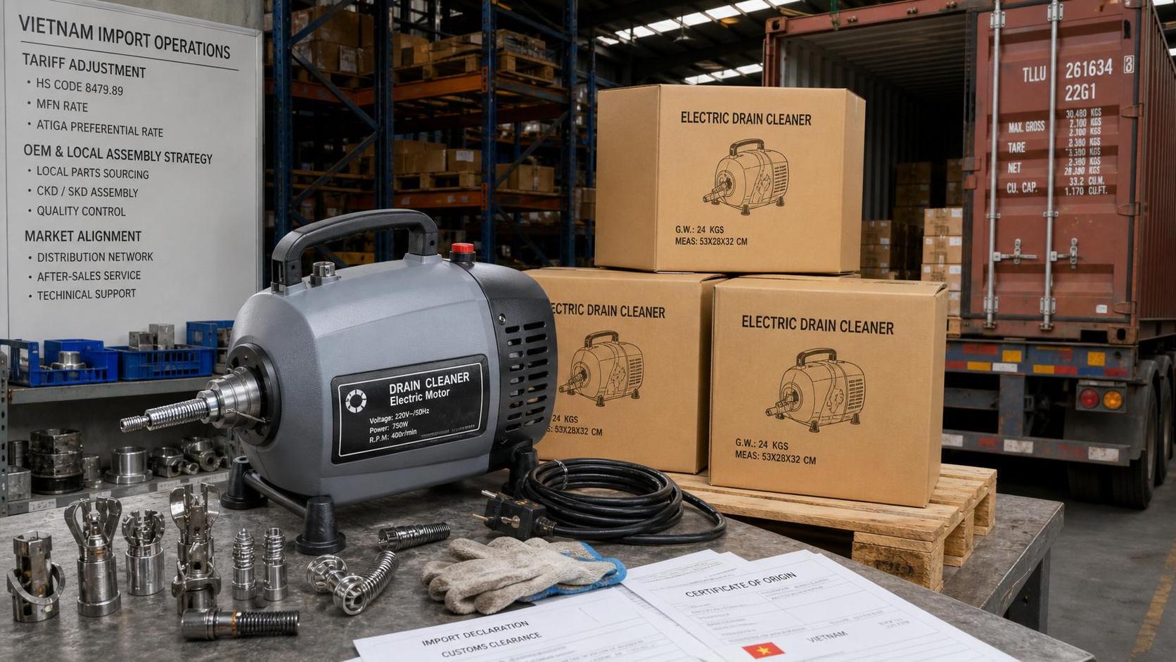 Vietnam Sets 28.6% Duty on Chinese Electric Drain Augers