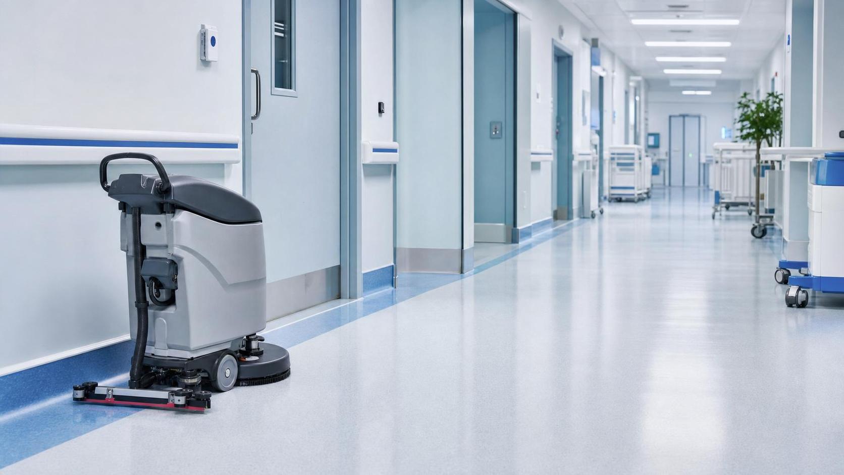How to Choose Floor Scrubbers for Hospitals: Infection Control, Runtime, and Floor Types
