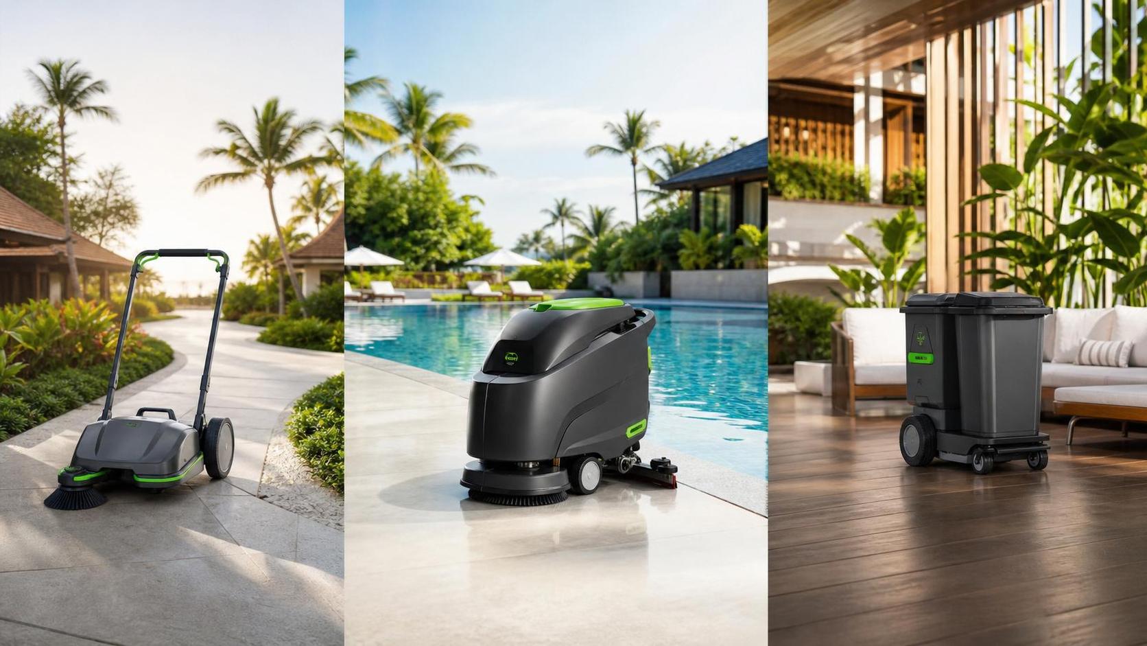 Zero-Emission Sanitation for Resorts: Equipment Options for Paths, Poolsides, and Guest Zones