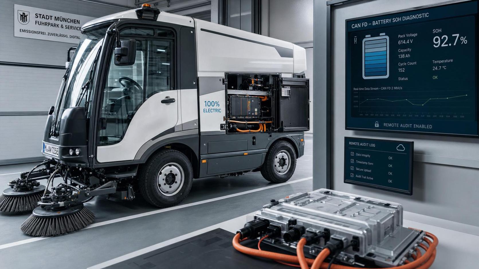 Germany Mandates Battery SOH Interface for EV Sweepers