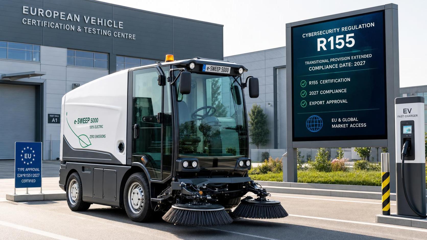 EU Delays UN R155 Mandate for EV Street Sweepers