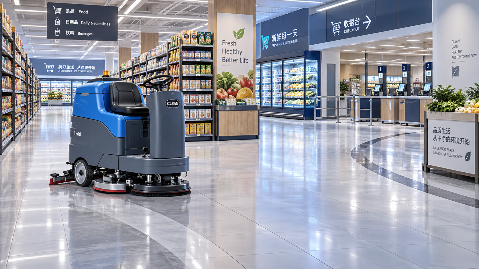 How to Choose Ride-On Scrubbers for Supermarkets by Aisle Width and Floor Traffic
