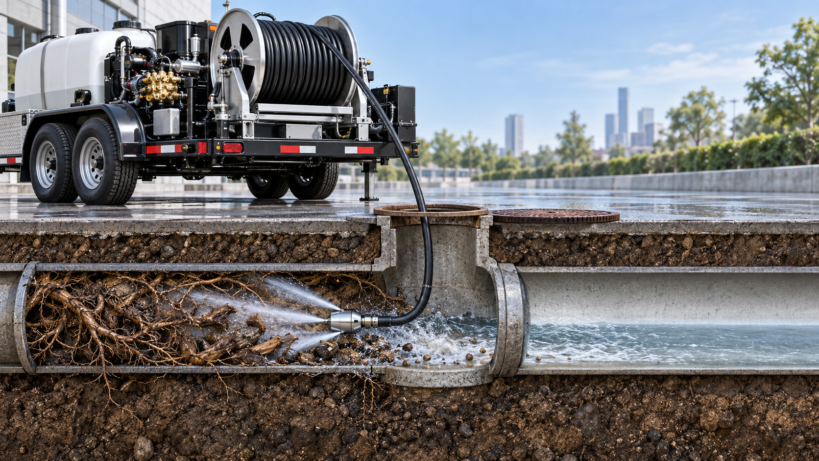 How to Size a 4,000 PSI Sewer Jetter for Long Runs and Heavy Root Blockages
