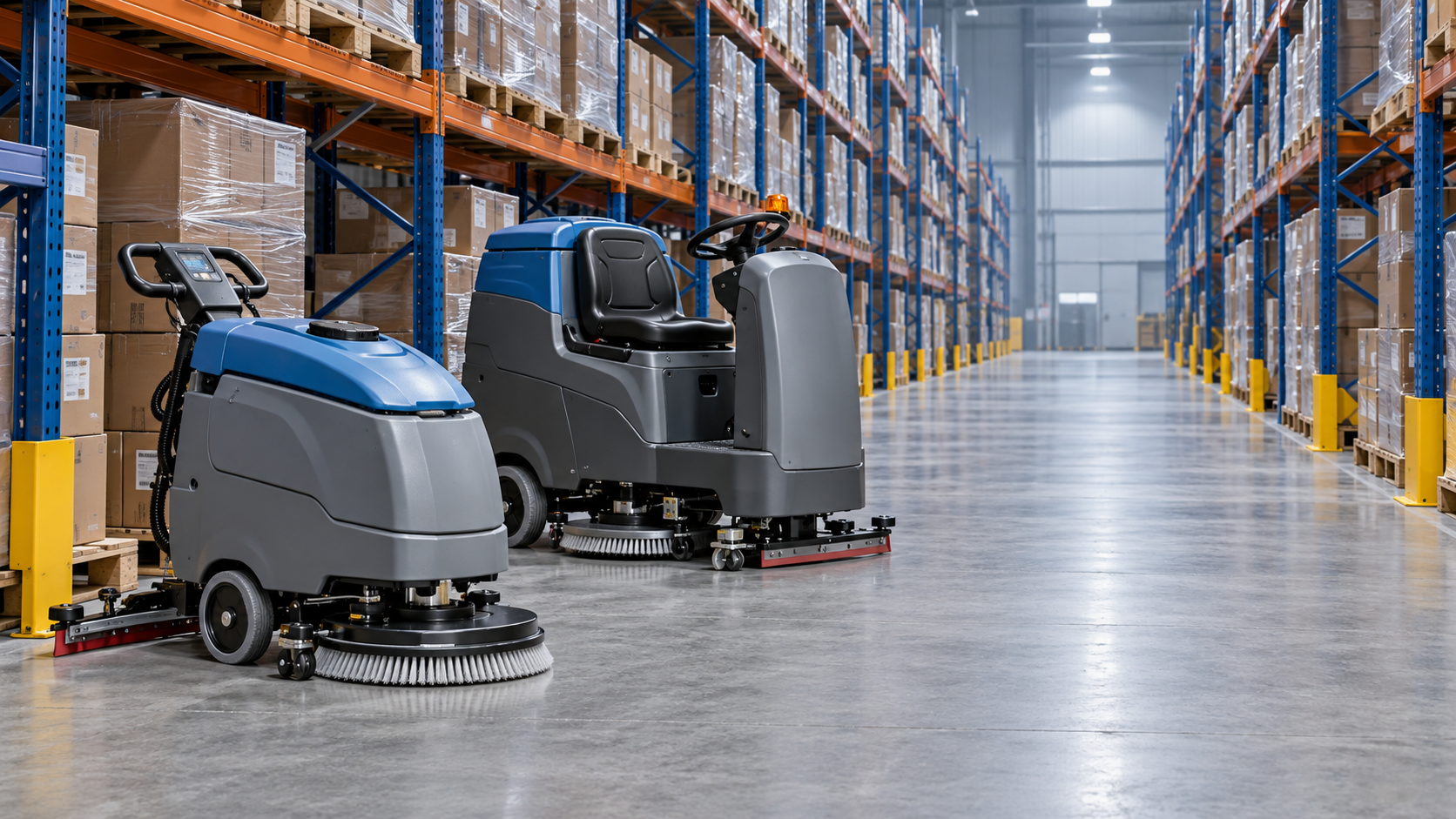 Industrial Scrubber Dryers: Walk-Behind or Ride-On for Narrow Warehouse Aisles?