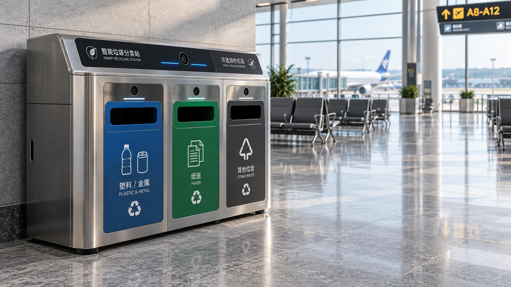 Smart Waste Stations for Airports: Assessing Sorting Accuracy and Throughput