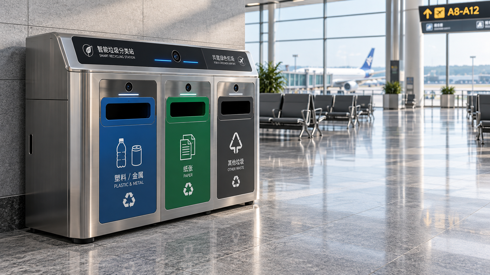 Smart Waste Stations for Airports: Assessing Sorting Accuracy and Throughput