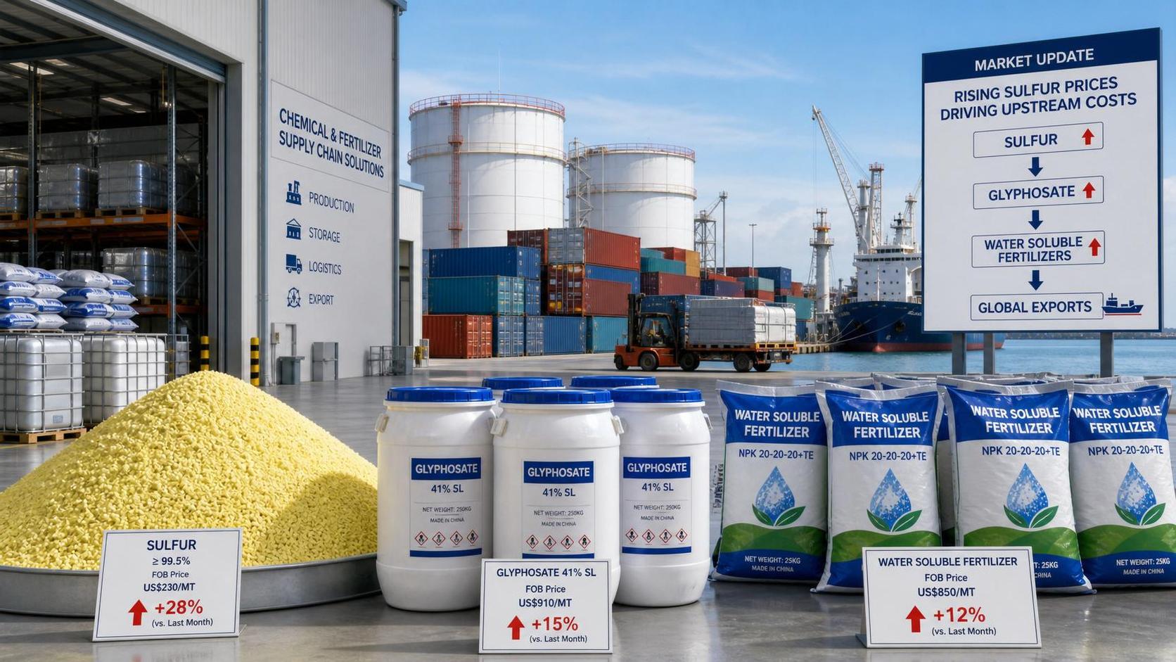 Sulfur Rally Pressures Glyphosate and Soluble Fertilizer Costs
