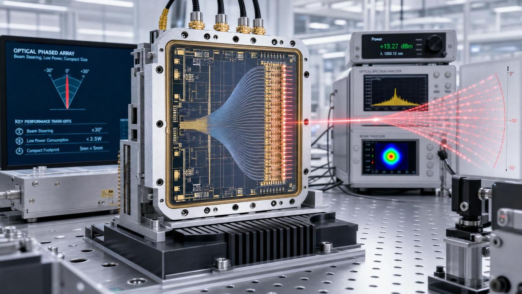 Optical Phased Array Chip Design: Key Trade-Offs in Beam Steering, Power, and Footprint