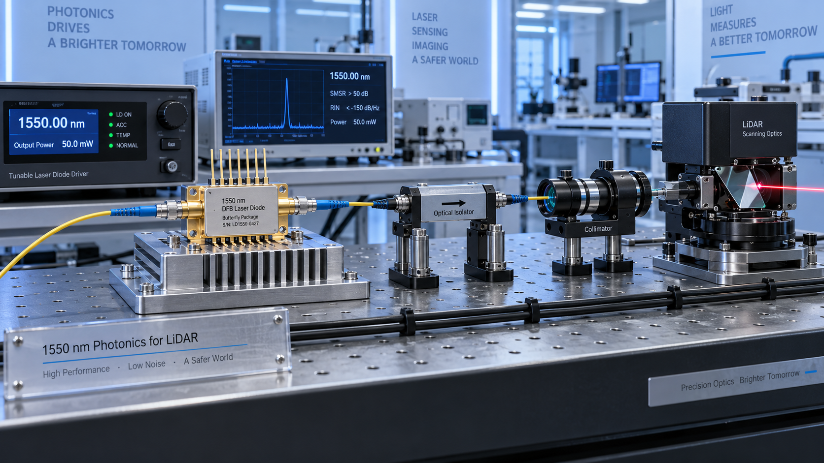 Selecting 1550 nm Laser Diodes for Fiber-Optic Sensing and LiDAR Systems