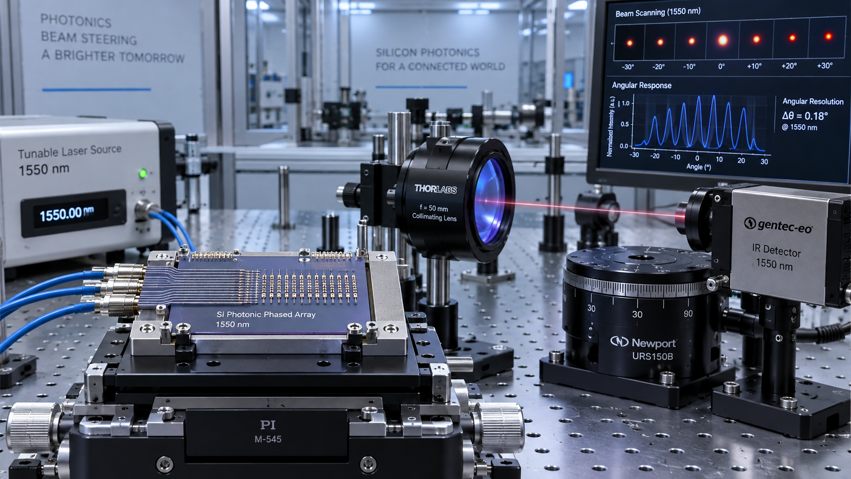 1550 nm Optical Phased Arrays: What Limits Field of View and Angular Resolution?