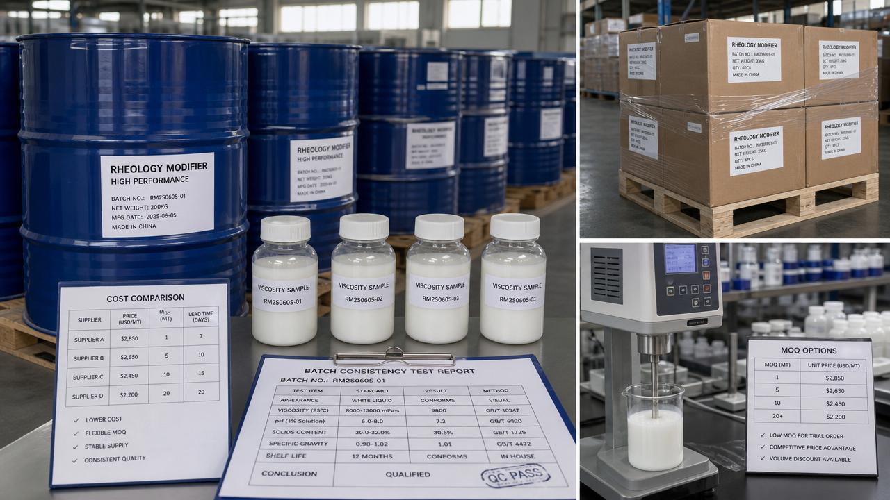 Rheology Modifiers Bulk Supplier: How to Compare Cost, MOQ, and Consistency