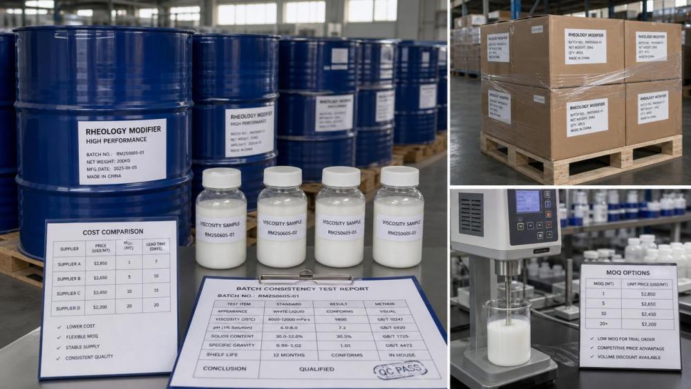Rheology Modifiers Bulk Supplier: How to Compare Cost, MOQ, and Consistency
