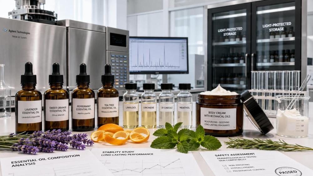 How essential oil ingredients affect fragrance safety in leave-on products