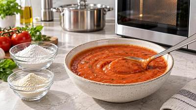 Which food texture modifiers for sauces prevent thinning after reheating?