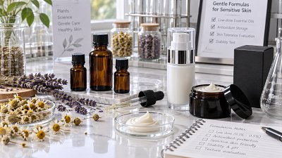 Which essential oil applications suit sensitive skincare formulas?