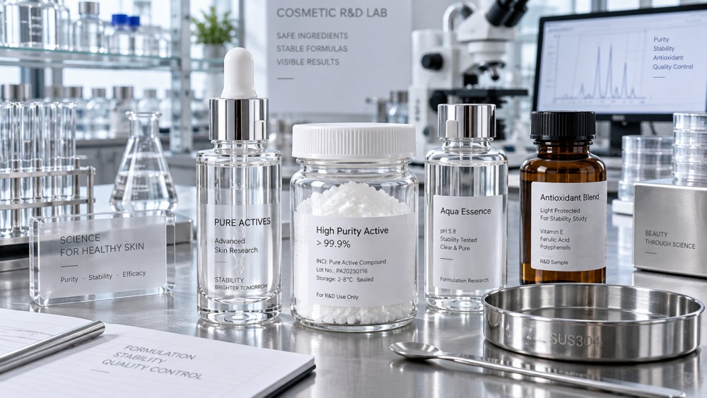 How high purity actives for serums reduce formula instability risk