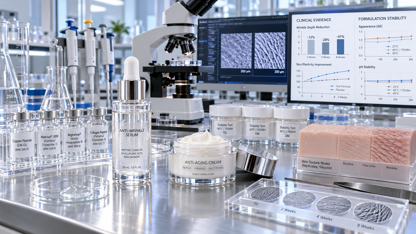 How to evaluate anti-aging cosmetic compounds for wrinkle care