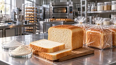 Which industrial bakery ingredients help keep packaged bread soft?