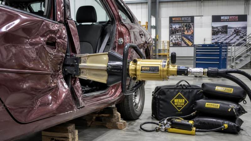 When do emergency extrication tools need hydraulic spreaders instead of airbags