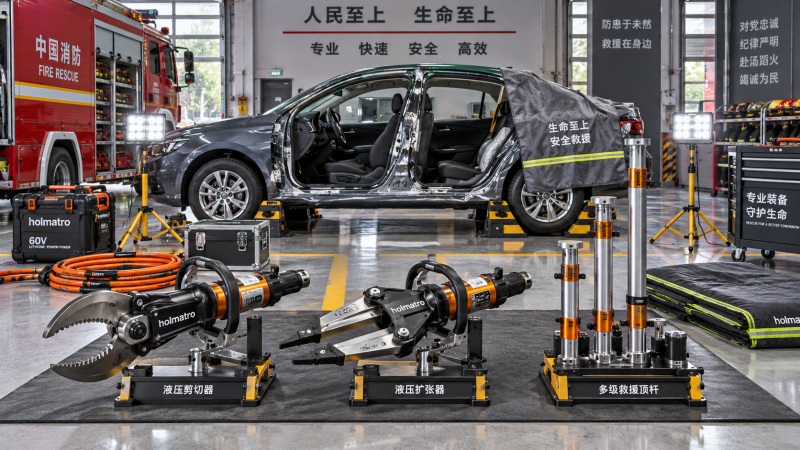 What hydraulic rescue tools should fire departments carry for vehicle extrication?