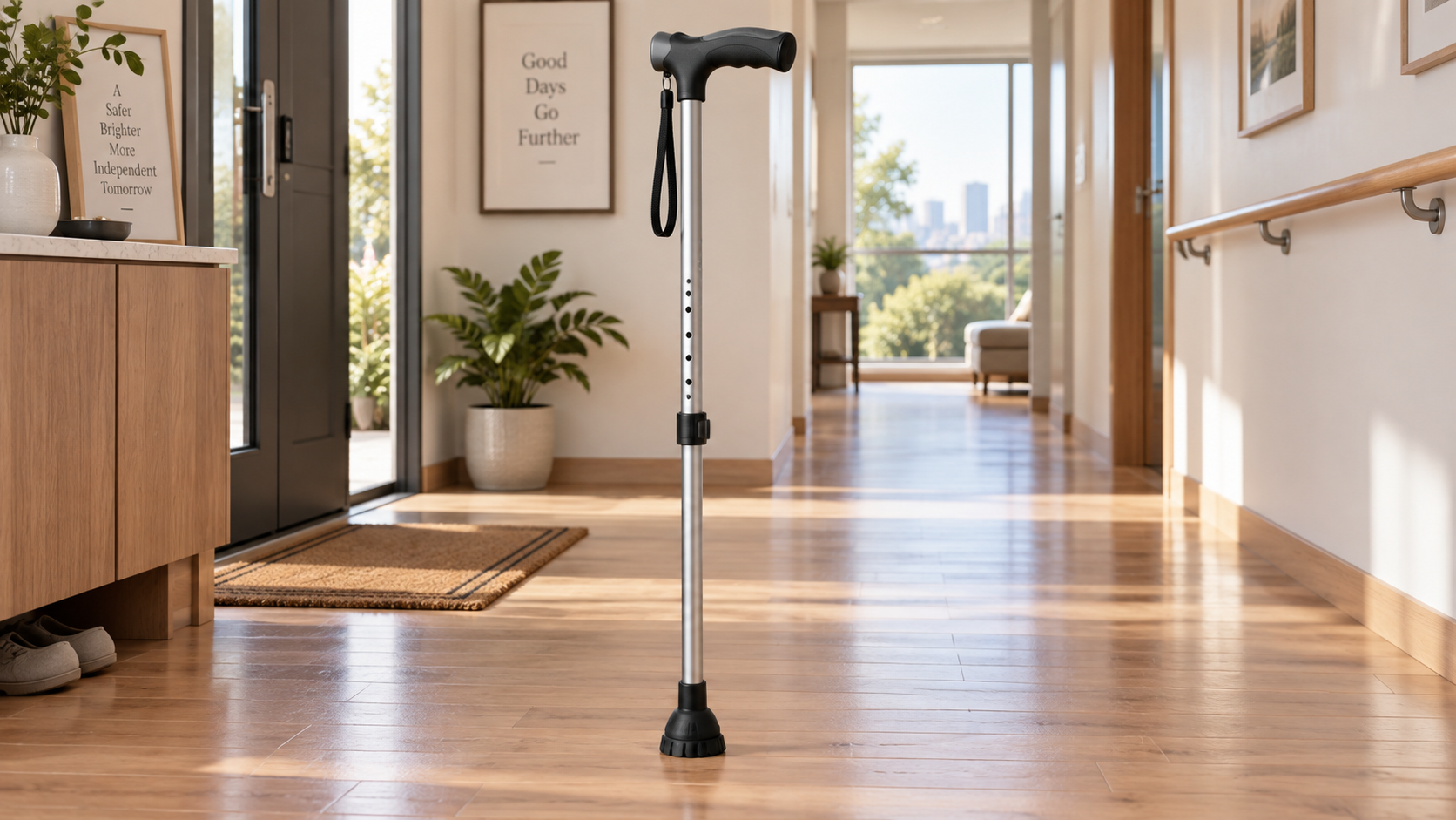 When is a cane the right mobility assistive device for daily use?